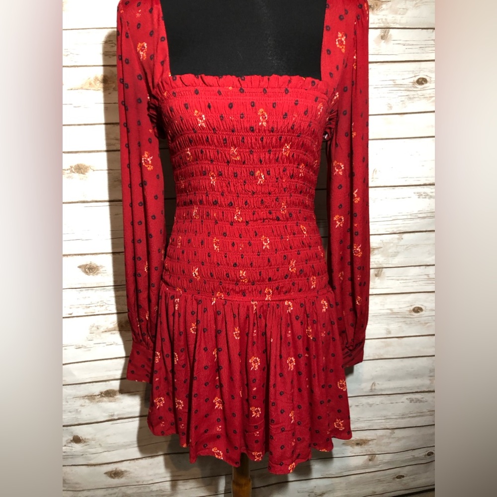 Free People Two Faces red Mini Dress